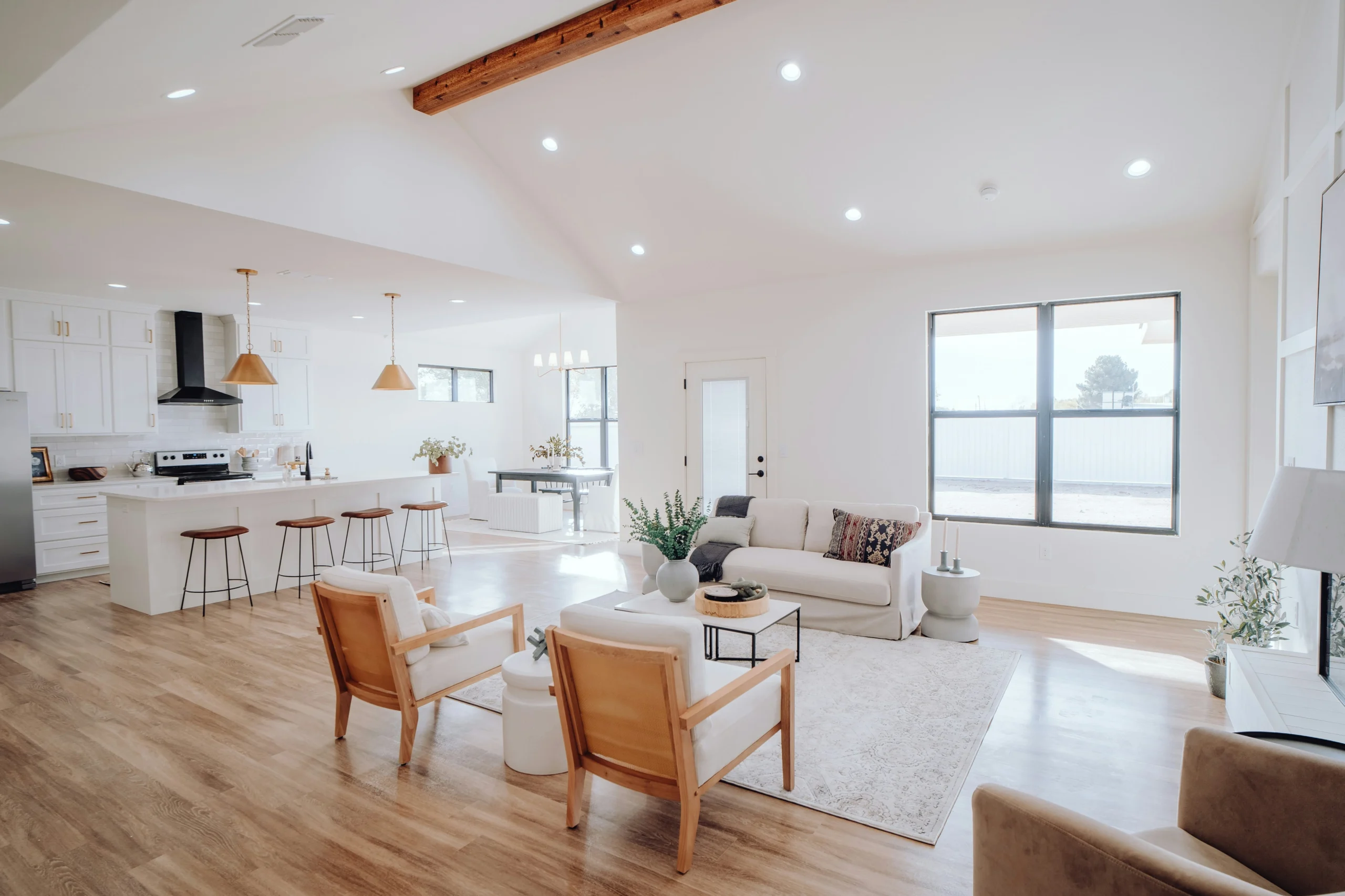 Updated bright interior of a Newport Beach rental — condition and finish level move both the achievable rent and the days on market