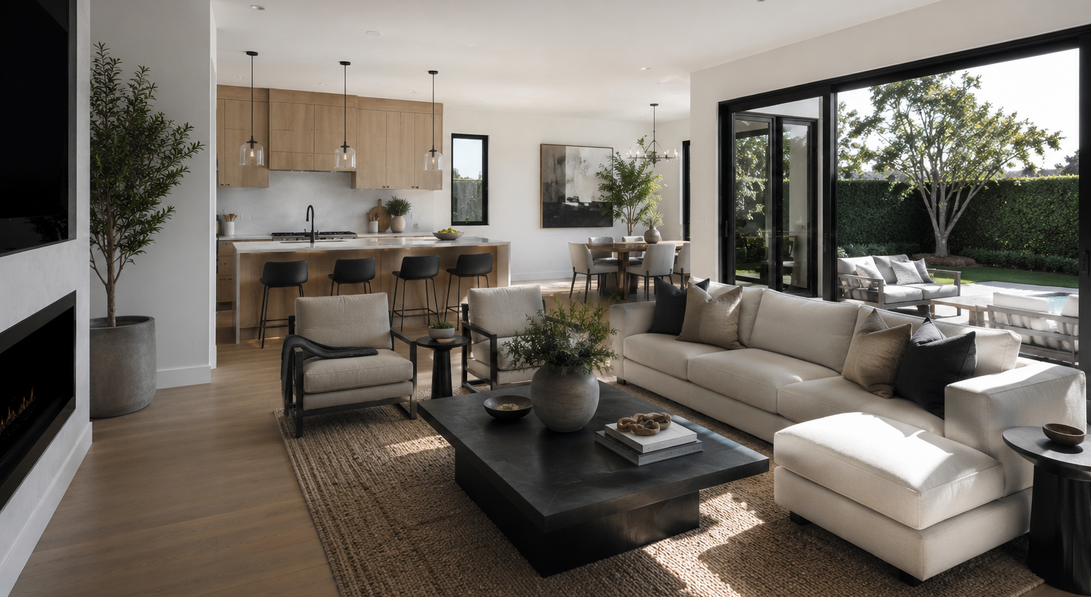 Interior of an Orange County rental documented at move-out under AB 2801