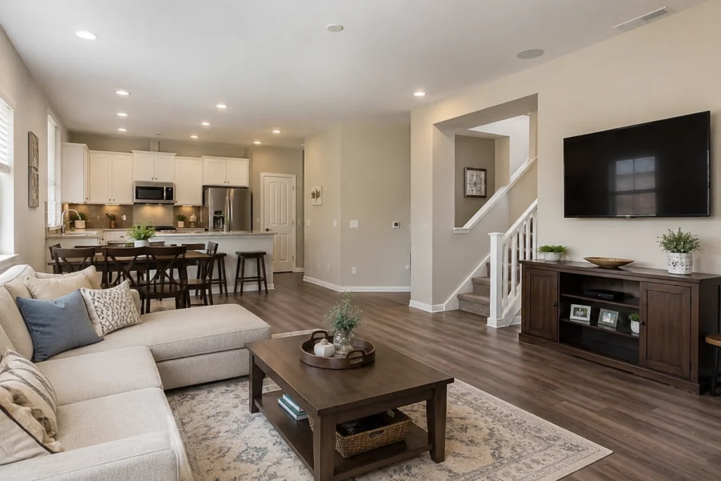 Bright modern interior of a single-family rental home in Irvine considered for professional property management