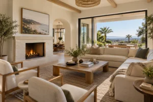 Furnished Southern California living room that a tenant's renters insurance policy would protect