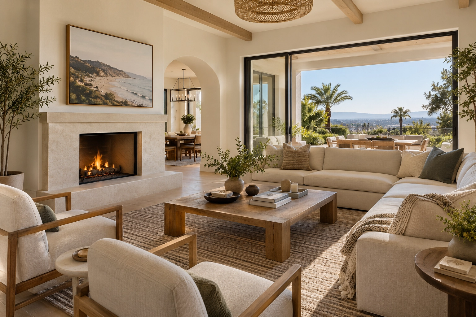 Furnished Southern California living room that a tenant's renters insurance policy would protect